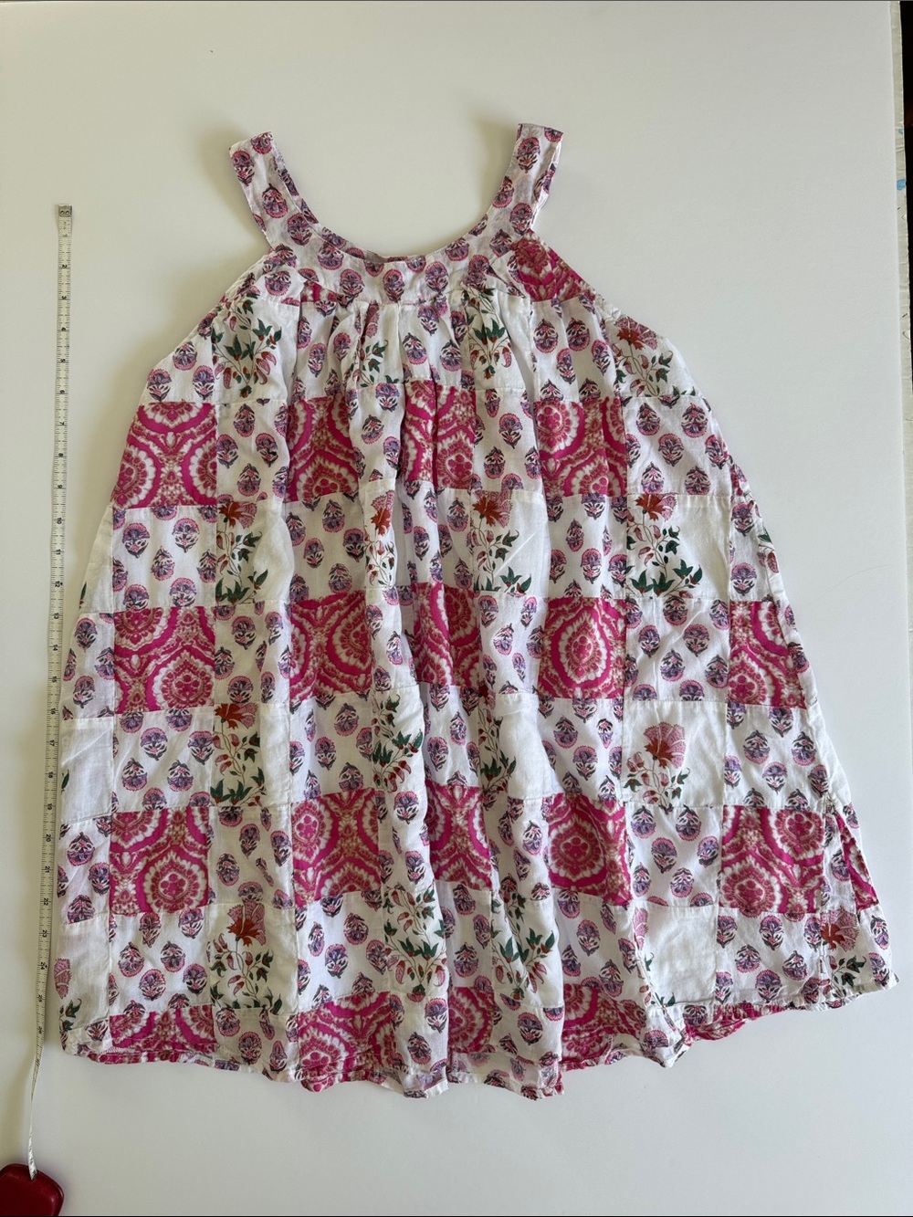 Roller Rabbit White and Pink Floral Patchwork Tank Top